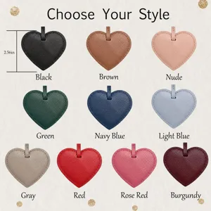 PU leather heart bag charm in multi colors, stylish keychain accessory for women daily wear.