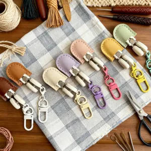 Portable Mini Japanese Style Sewing Scissors With PU Leather Protective Case For Embroidery Travel Crafting Accessories