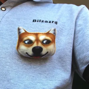 3D Cartoon Dog Head Plush Brooch Cute Shiba Inu Meme Badge Apparel Fashion Accessory