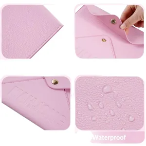 Pink PU leather mahjong storage bag portable waterproof case game accessory organizer new