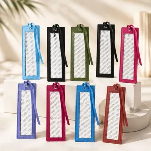 Premium PU Leather Cross Stitch Bookmark Sleeve Self Adhesive Handmade Embroidery Organizer Holder Case Cover Accessory