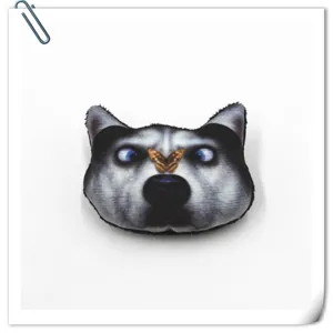 Original 3D cute cartoon husky dog head plush brooch animal badge apparel accessory