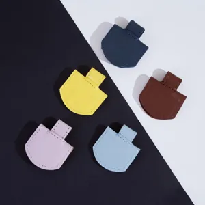PU leather magnetic bookmark pen clip multi-functional stationery holder school gift item