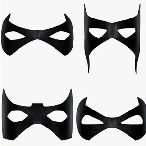 Superhero PU Leather Masquerade Mask For Halloween Christmas Party Costume Accessory Black Hero Eye Mask For Adults Role Play