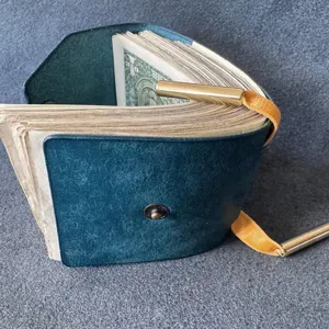 Creative leather cash wrap wallet with magnetic snap closure for daily use and cash storage.
