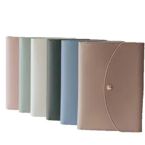 PU Leder A5 Ringbuch Umschlag, dreifach gefalteter Planer Schutzhuelle, buntes Design