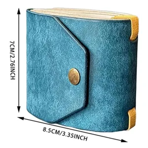 Creative leather wrap wallet with snap button and elastic band for daily storage use