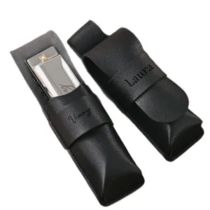 Portable PU leather harmonica case protective pouch custom laser engraved instrument storage box