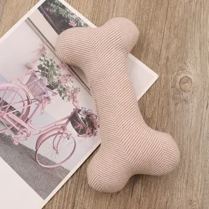 Knitted bone-shaped pet toy durable cotton chew toy for dogs interactive pet supplies