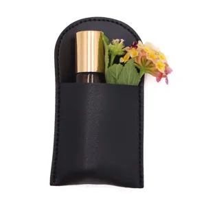 Custodia in pelle PU per bottiglia di olio essenziale profumo borsa da viaggio portatile.