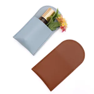 Custodia da viaggio in pelle PU per bottiglia di profumo borsa per rossetto portatile