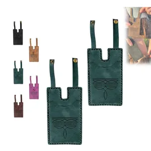 Monedero de cuero para bota western hecho a mano con broche, regalo de vaquero occidental.
