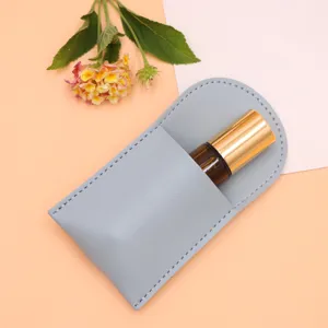 Custodia per flacone a rullo di oli essenziali in pelle PU, custodia per profumo da viaggio.