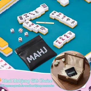 PU lederen Mahjong opbergtas mini Mahjong accessoiretas met drukknoopsluiting