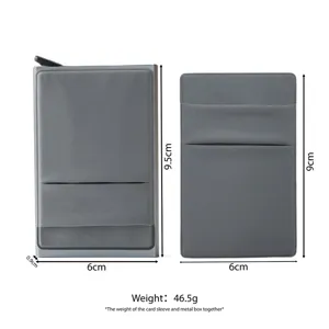 Aluminium Pop-up Kartenetui Anti-RFID schmale Metall Visitenkartenbox mit Schutzhülle.