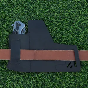 Echte lederen EDC tactische mes holster en riemlus gereedschap tas voor buiten survival.
