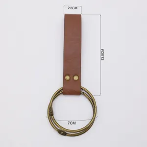 Medieval PU leather skirt clip keychain sword ring with clear dimensions for cosplay props.