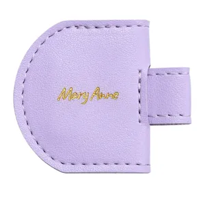 PU leather magnetic bookmark pen clip, custom soft leather pencil holder for reading.