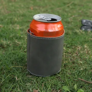 Custodia in pelle PU per lattina copri bottiglia di birra isolata supporto bevande all'aperto