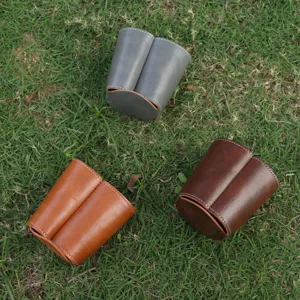 Custodia in pelle PU porta tazza doppia coperchio lattina di birra caffè protettore