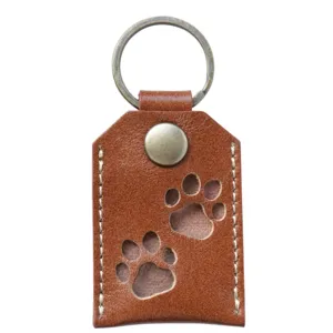 PU leather pet memorial hair storage keychain square cat dog fur souvenir pouch holder