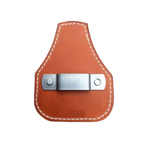 Custodia per attrezzi in pelle PU marrone con clip da cintura per flessometro e lavoro.