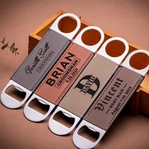Apribottiglie birra in pelle personalizzato acciaio inossidabile regalo matrimonio testimone