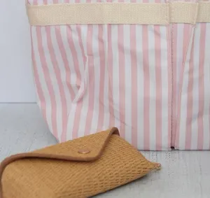 Portable straw woven glasses storage bag detail, thickened sunglasses case with snap closure.