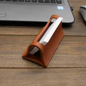 Brauner PU Leder Tisch Visitenkartenhalter Ständer für professionelle Büro Organisation