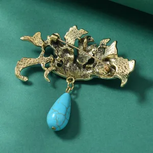 Chinese style retro cloisonne craft tide brooch pin decorative accessories elegance