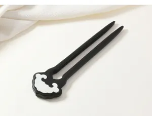 New Chinese Style Ruyi Pattern Sandalwood Hairpin Retro Wood Hair Stick Daily Accessory