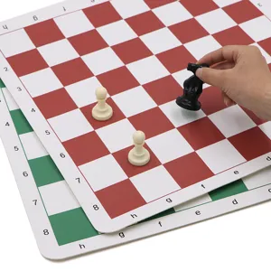 Échiquier Portable Pliable En Cuir PU Échiquier Enroulable Avec Coordonnées Pour Le Divertissement De Jeu De Fête De Famille