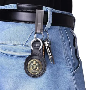 Modernes PU Leder Münztasche Schlüsselanhänger Gedenkmedaille Schutzhülle Transparentes Fenster Schlüsselring Halter Geldbörse Zubehör