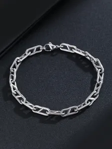 Elegante bracciale a catena in metallo argentato da uomo moda gioielli regalo accessorio