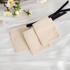 Sacchetto con coulisse in cotone lino piccola borsa portaoggetti per gioielli confezione regalo.