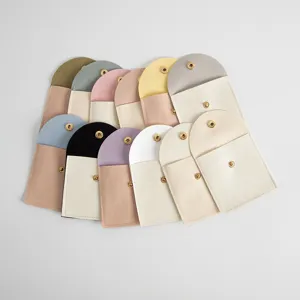 Mikrofaser Schmuckbeutel Umschlag mit Druckknopf für Halsketten und Ringe Aufbewahrung.
