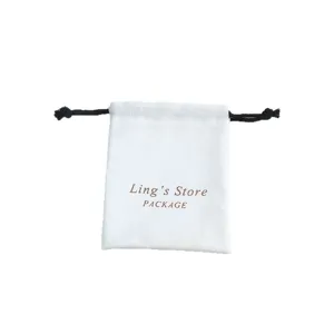 Weißer Baumwoll Kordelzug Beutel Schmuck Aufbewahrung Geschenk Verpackung Tasche.