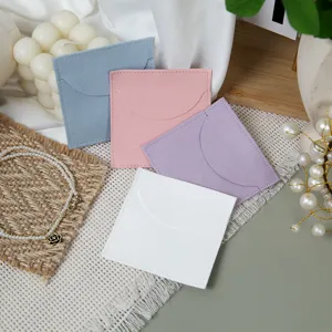 Velvet jewelry pouch flip top envelope bag for watch ring storage display accessory packaging