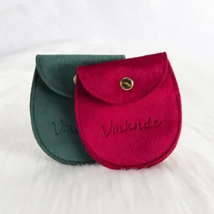 Pochette bijoux velours bouton pression petit porte monnaie emballage cadeau 2pcs