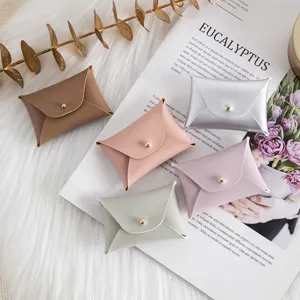 Kleine PU-Leder Umschlag Aufbewahrungstasche Muenzenbuesse Schmuck Geschenktasche