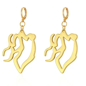 Gold tone irregular tassel drop earrings, Kpop Rumi style fashion statement jewelry gift for women.