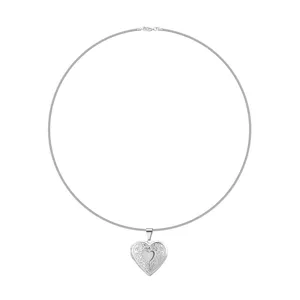 Stainless Steel Heart Locket Necklace Vintage Floral Openable Pendant Chain Jewelry