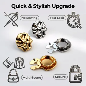 Instant metal buttons no sewing fast lock shirt buttons decorative clothing accessories