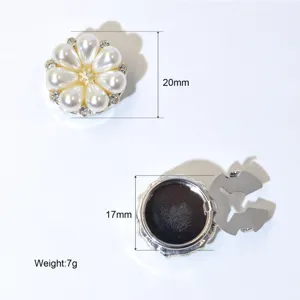 Elegante Perlenblumen-Magnet-Knopfabdeckung, 20mm abnehmbarer Druckknopf für Hemden und Kleidung.