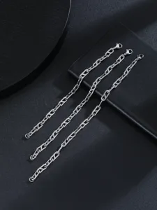 Bracciale uomo catena geometrica V argento gioiello minimalista regalo accessorio dettaglio
