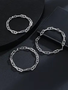 Bracciale a catena geometrica in argento da uomo gioielli minimalisti moda casual