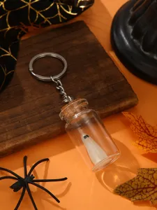Halloween Glow in the Dark Ghost Keychain Bottle Bag Charm Cute Spooky Pendant Gift