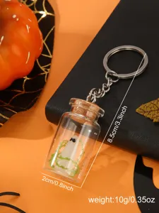 Halloween luminous ghost drift bottle keychain charm cute spooky holiday decor gift