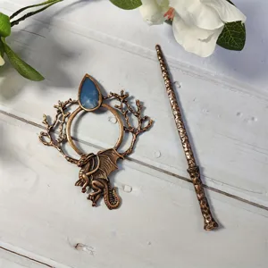 Vintage dragon moonstone hair stick Nordic Viking fashion hair accessory for women gift