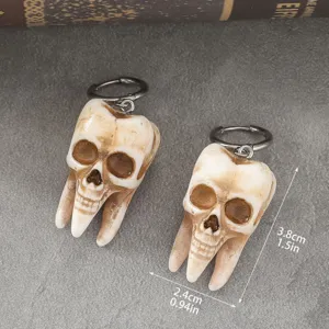 Gothic skull tooth earrings punk style dark Halloween jewelry accessories for party daily wear